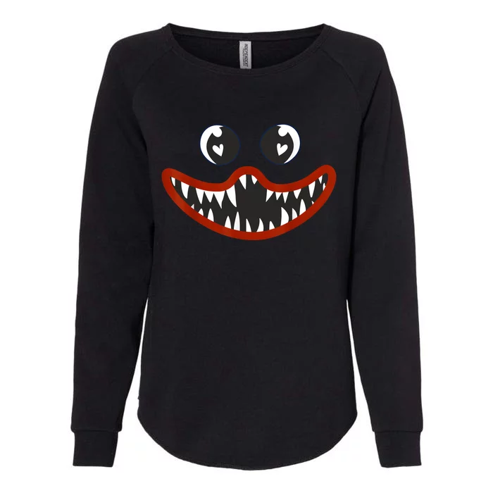 Creepy Face Creature Costume For Boy Anime Blue Fur Wuggy Womens California Wash Sweatshirt