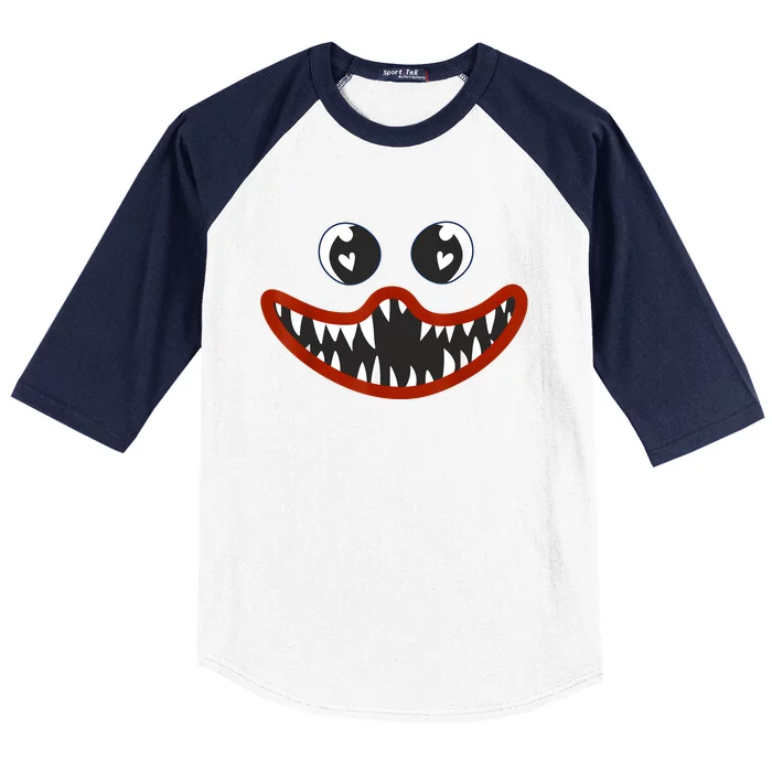 Creepy Face Creature Costume For Boy Anime Blue Fur Wuggy Baseball Sleeve Shirt