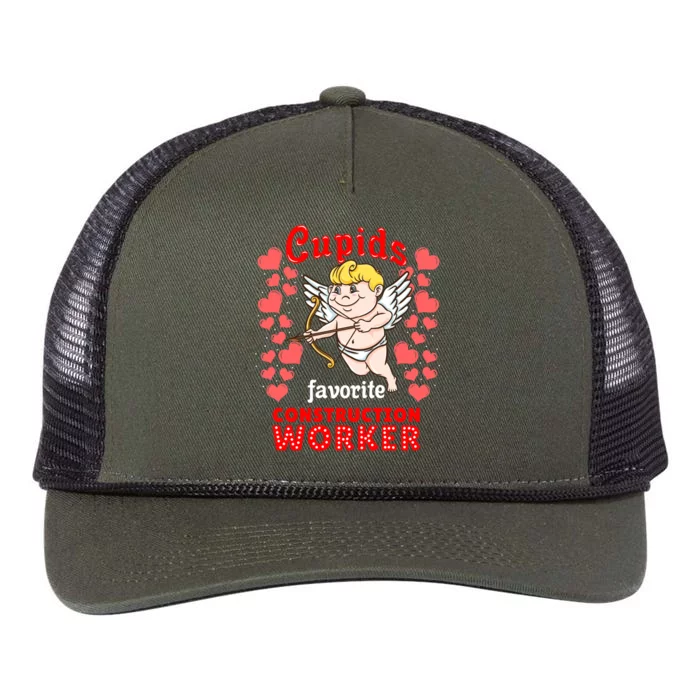 Cupids Favorite Construction Worker Valentines Day Great Gift Retro Rope Trucker Hat Cap