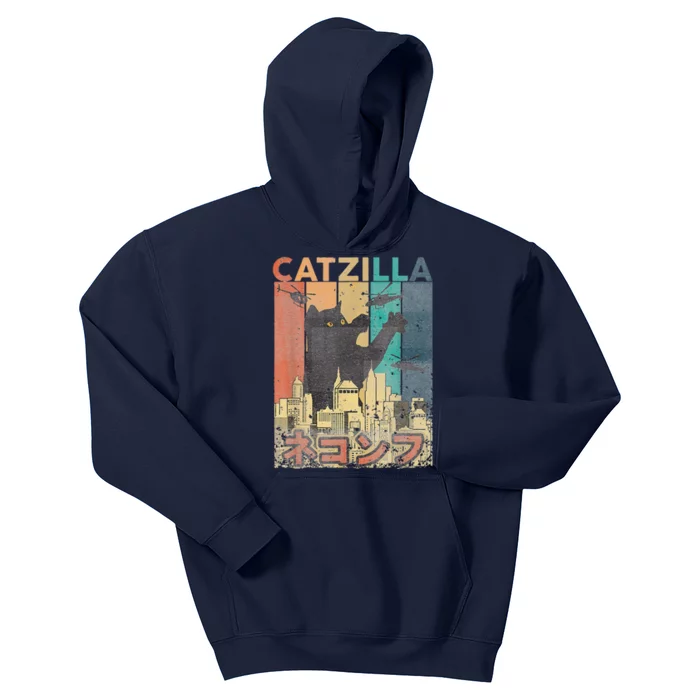 Catzilla Funny Cat Asian Design Fun Original Kids Hoodie