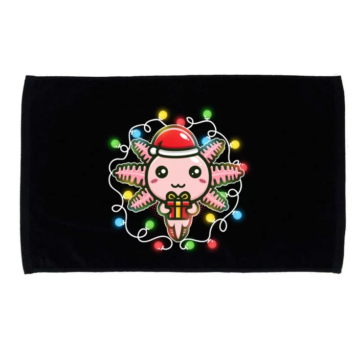 Cute Festive Christmas Santa Axolotl Microfiber Hand Towel