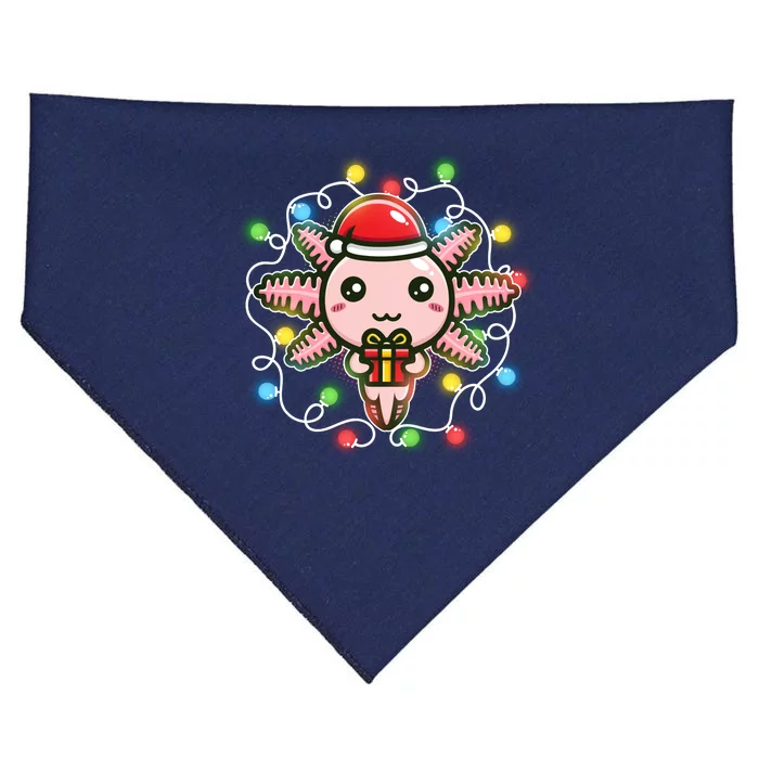 Cute Festive Christmas Santa Axolotl USA-Made Doggie Bandana