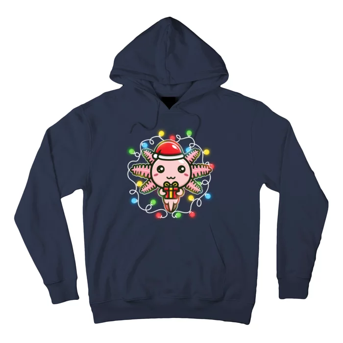 Cute Festive Christmas Santa Axolotl Hoodie