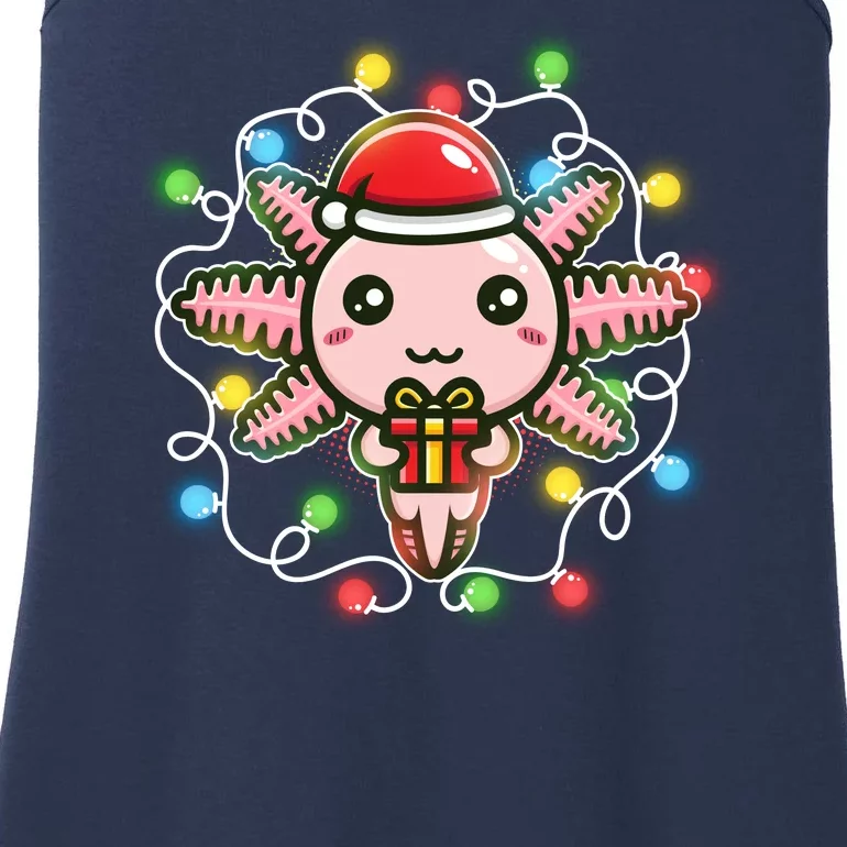 Cute Festive Christmas Santa Axolotl Ladies Essential Tank