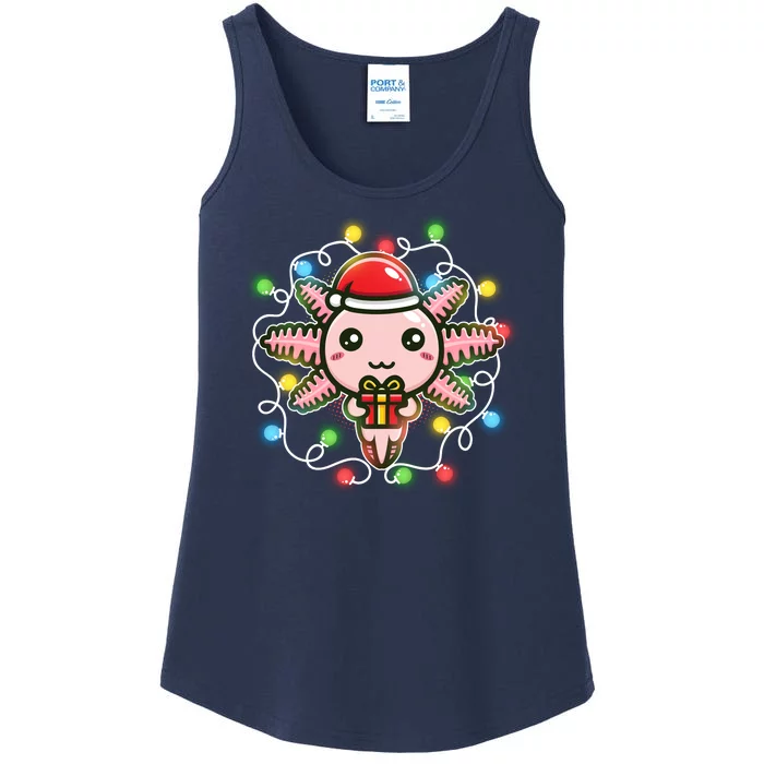 Cute Festive Christmas Santa Axolotl Ladies Essential Tank