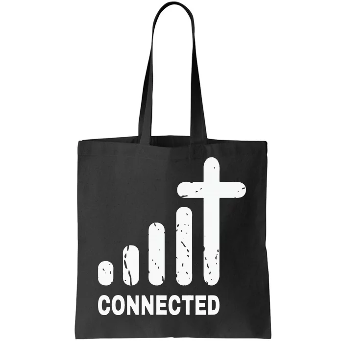 Connected Funny Christian Jesus Christ Bible Church Peace Tote Bag