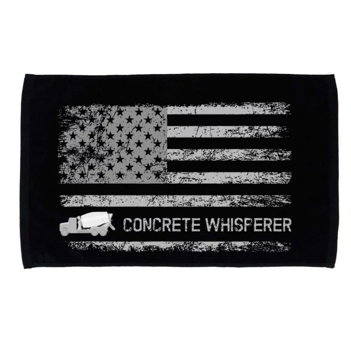 Concrete Finisher Concrete Whisperer American Flag Patriotic Microfiber Hand Towel