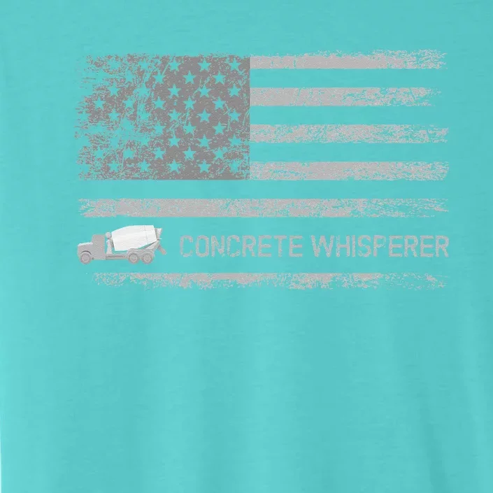 Concrete Finisher Concrete Whisperer American Flag Patriotic ChromaSoft Performance T-Shirt