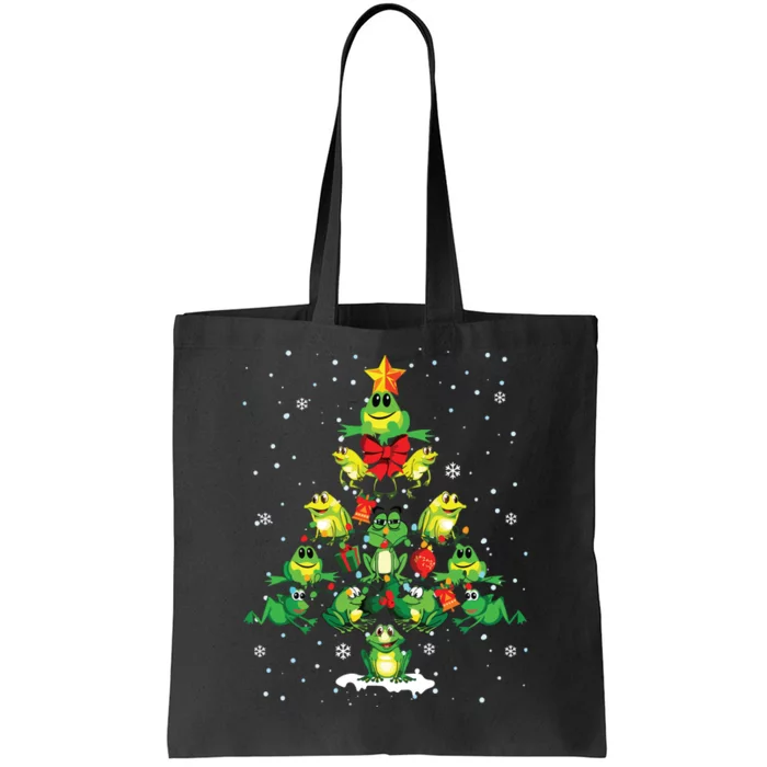 Cute Frog Christmas Tree Gift Decor Xmas Tree Tote Bag