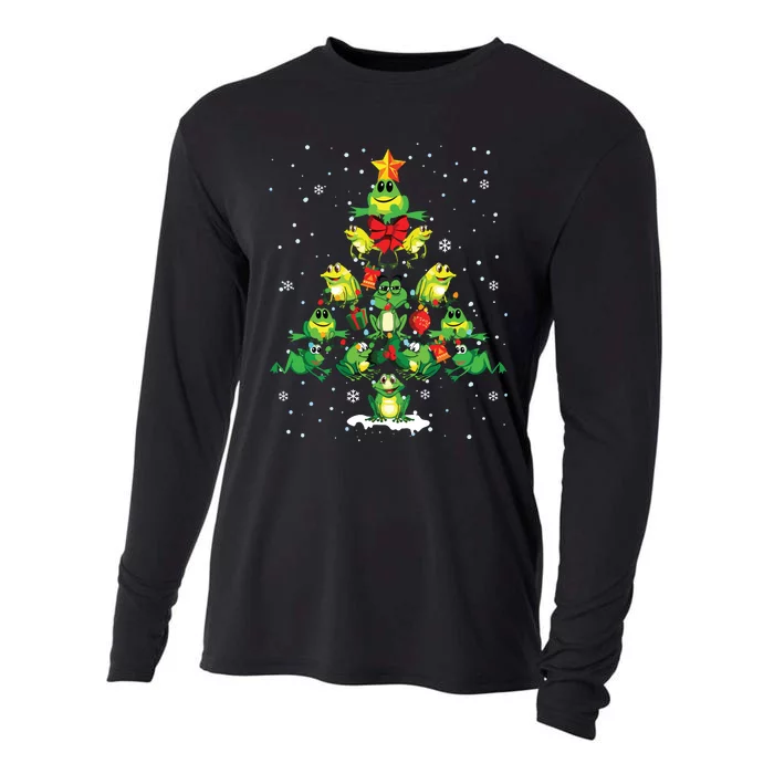 Cute Frog Christmas Tree Gift Decor Xmas Tree Cooling Performance Long Sleeve Crew