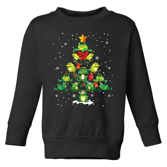 Cute Frog Christmas Tree Gift Decor Xmas Tree Toddler Sweatshirt