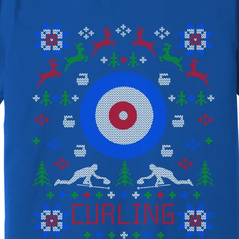 Curling Fan Christmas Ugly Christmas Curler Gift Premium T-Shirt