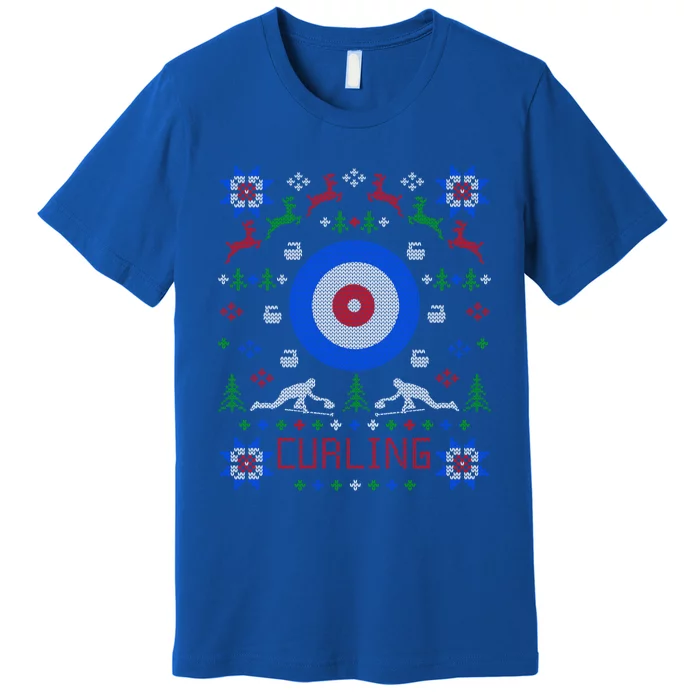 Curling Fan Christmas Ugly Christmas Curler Gift Premium T-Shirt