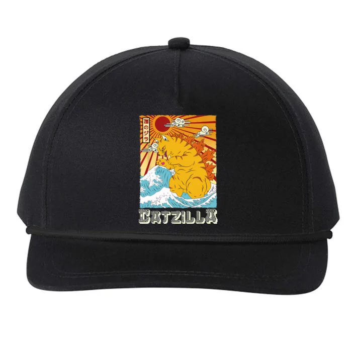 Catzilla Funny Cat Design, Funny Cat Cloth, Cat Lovers Snapback Five-Panel Rope Hat