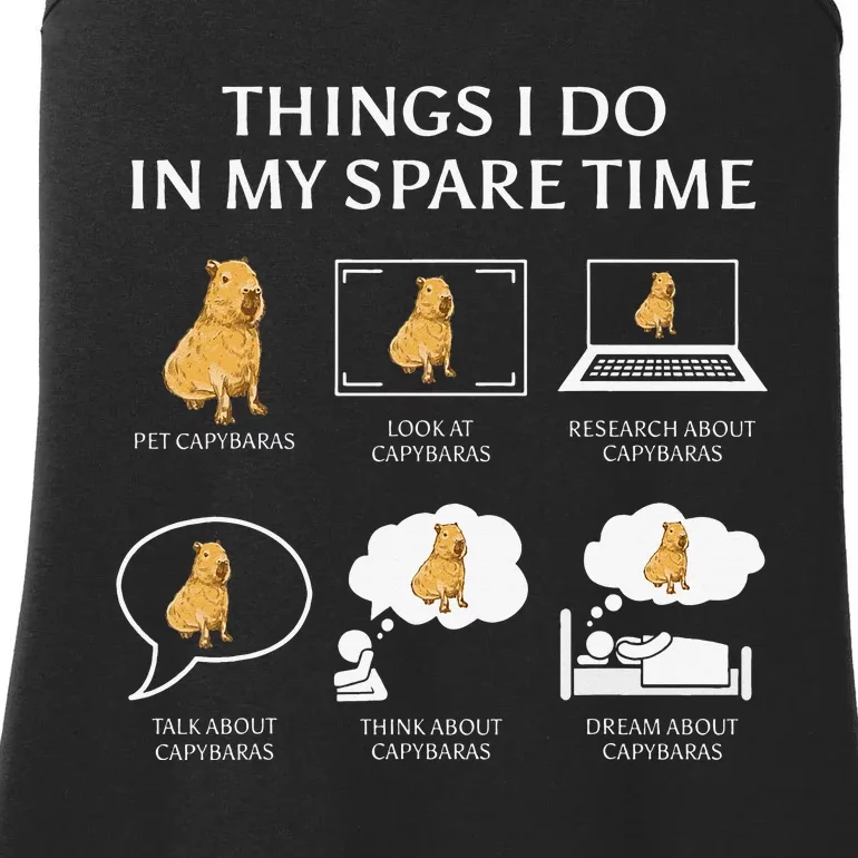 Capybara Funny Capibara Rodent Things I Do In My Spare Time Ladies Essential Tank