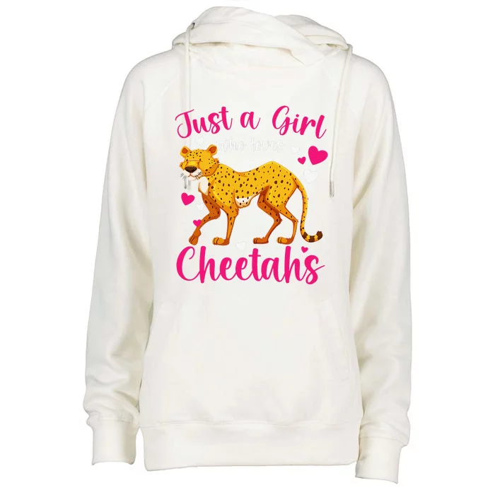 Cheetah Funny Cat Lover Just A Who Loves Cheetahs Womens Funnel Neck Pullover Hood