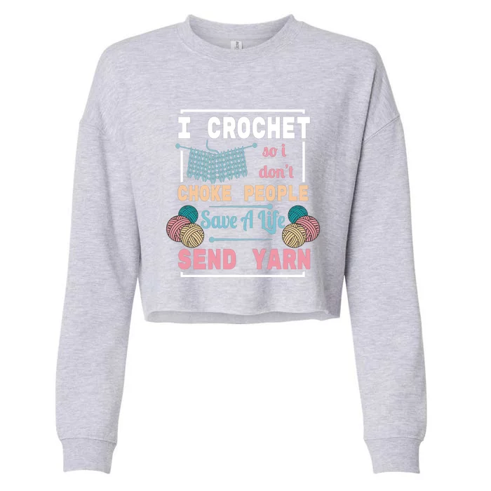 Crocheting For Crocheting Sewing Lover Cute Gift Cropped Pullover Crew