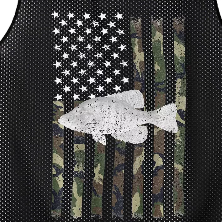 Crappie Fishing Camo Flag (On Back) Mesh Reversible Basketball Jersey Tank