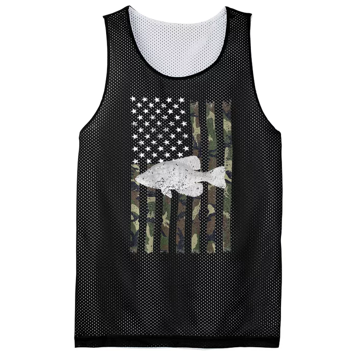 Crappie Fishing Camo Flag (On Back) Mesh Reversible Basketball Jersey Tank