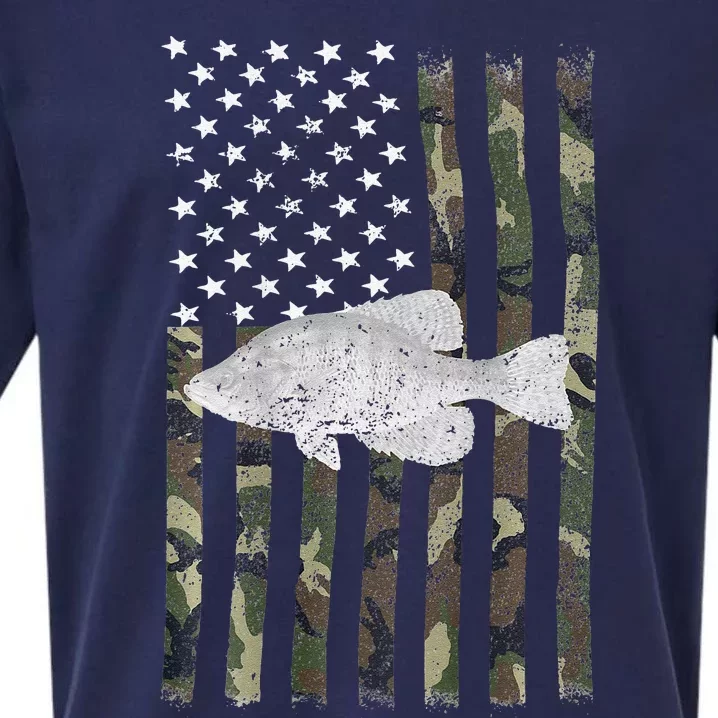 Crappie Fishing Camo Flag (On Back) Sueded Cloud Jersey T-Shirt