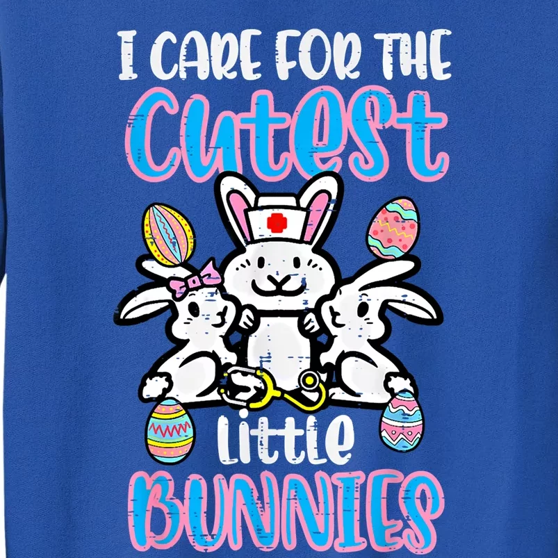 Care For Cutest Little Bunnies Easter Nurse Scrub Top Cool Gift Sweatshirt