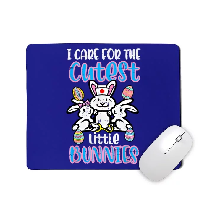 Care For Cutest Little Bunnies Easter Nurse Scrub Top Cool Gift Mousepad