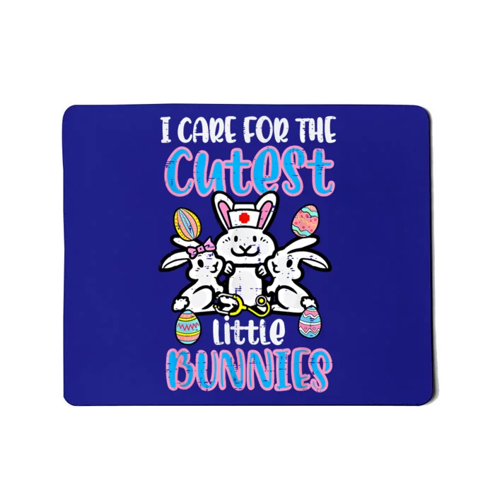 Care For Cutest Little Bunnies Easter Nurse Scrub Top Cool Gift Mousepad