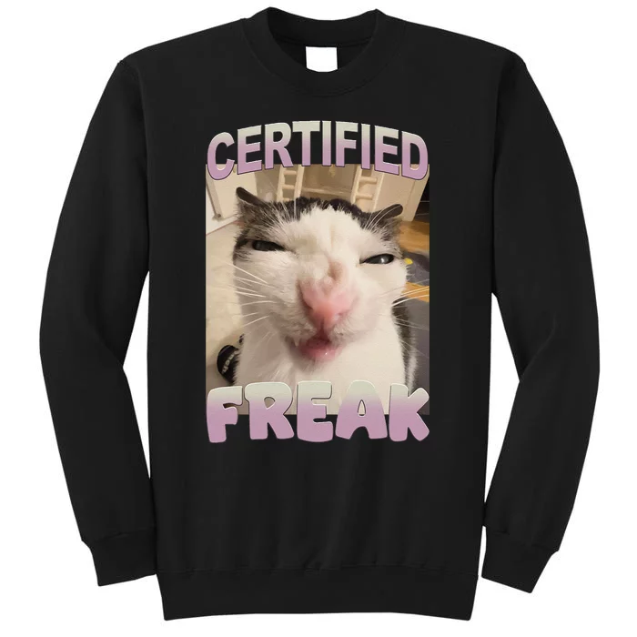 Certified Freak Cat Meme Funny Pet Humor Sweatshirt