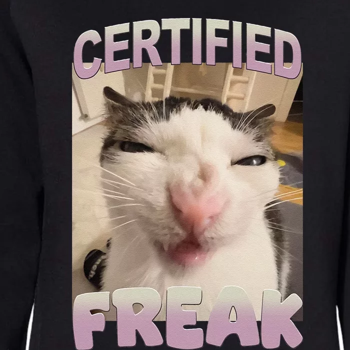 Certified Freak Cat Meme Funny Pet Humor Womens California Wash Sweatshirt