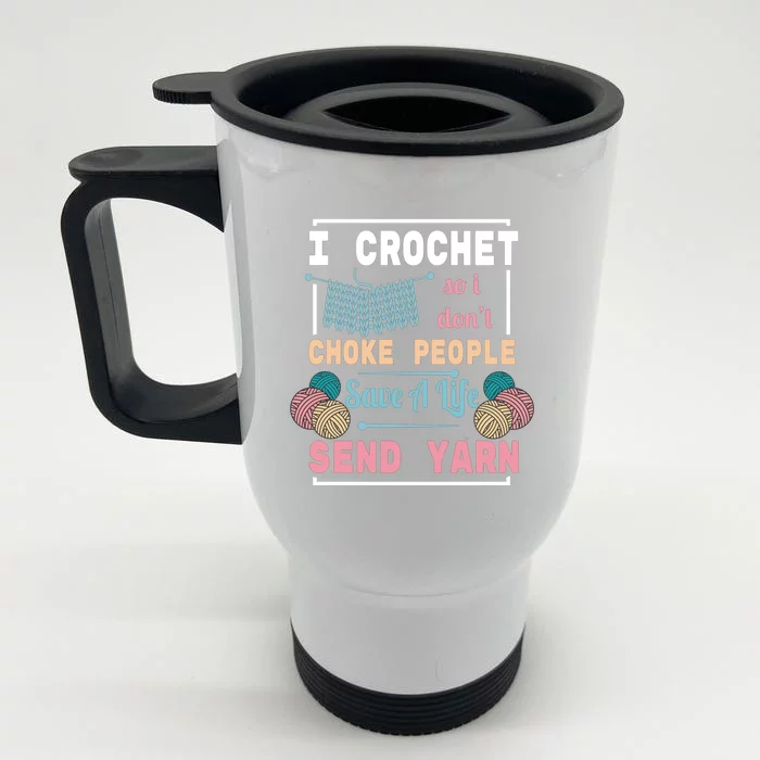 Crocheting For Crocheting Sewing Lover Gift Front & Back Stainless Steel Travel Mug