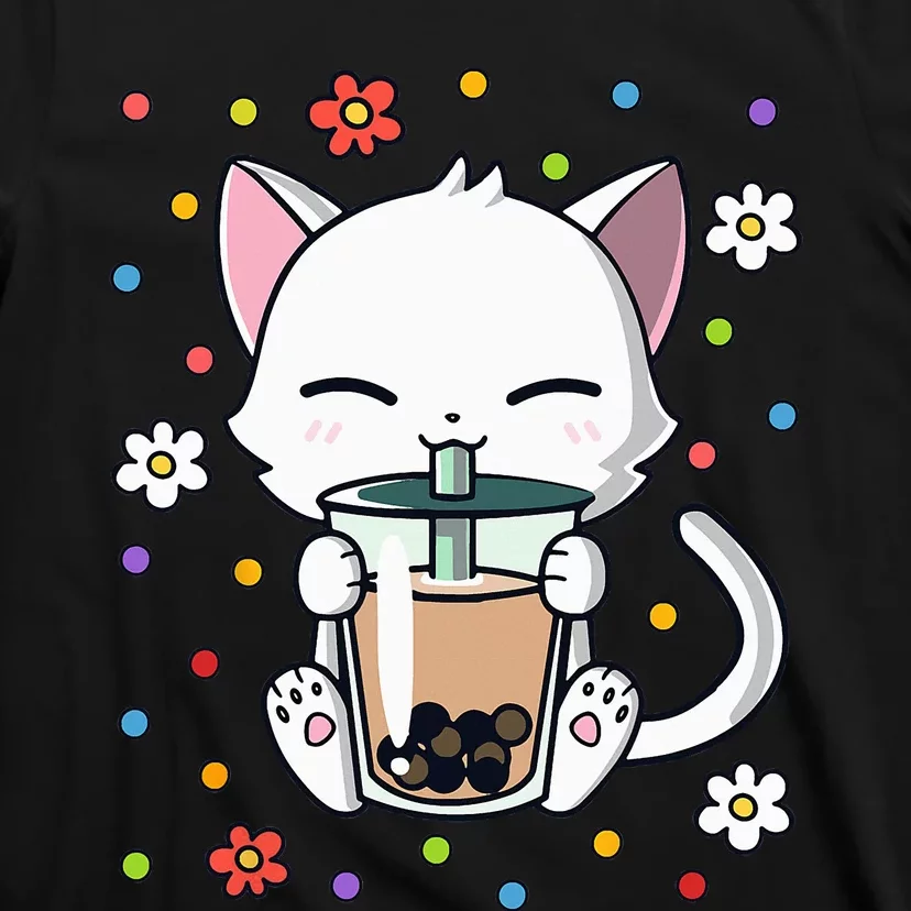 cat Funny Cat Boba Tea Bubble Tea Kawaii Anime Japanese T-Shirt