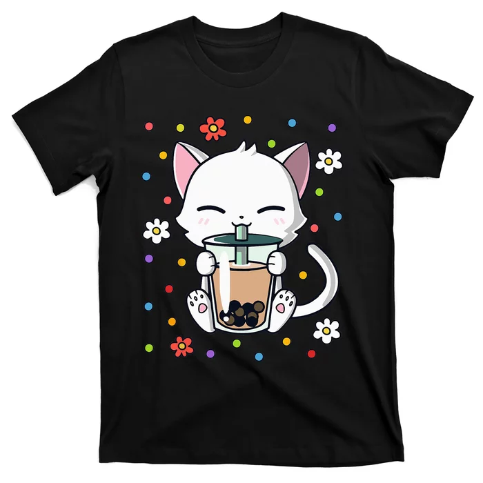 cat Funny Cat Boba Tea Bubble Tea Kawaii Anime Japanese T-Shirt