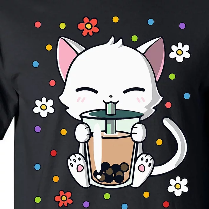 cat Funny Cat Boba Tea Bubble Tea Kawaii Anime Japanese Tall T-Shirt