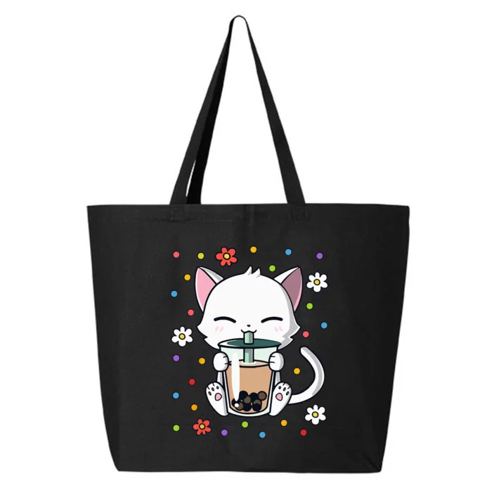 cat Funny Cat Boba Tea Bubble Tea Kawaii Anime Japanese 25L Jumbo Tote