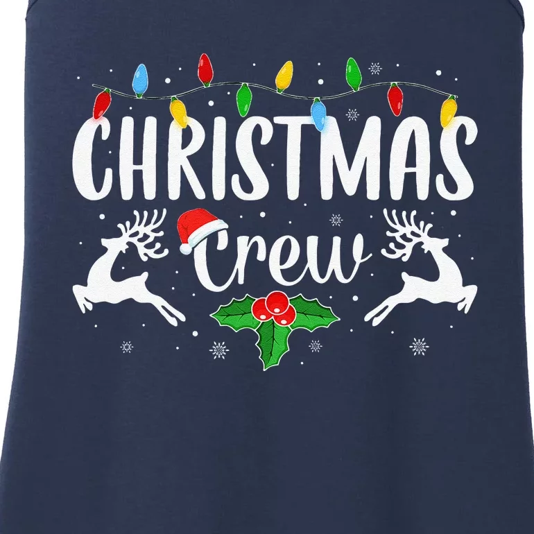 Cute Family Christmas Crew Matching Pajama Lights Ladies Essential Tank