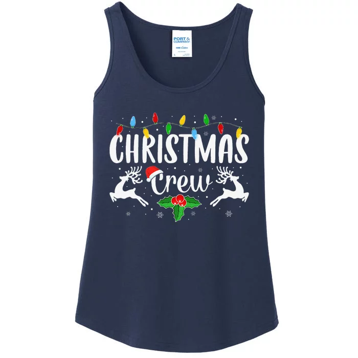 Cute Family Christmas Crew Matching Pajama Lights Ladies Essential Tank