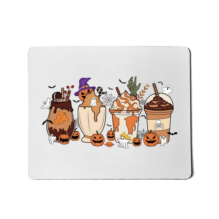 Corgi Fall Coffee Pumpkin Halloween Witch Mousepad