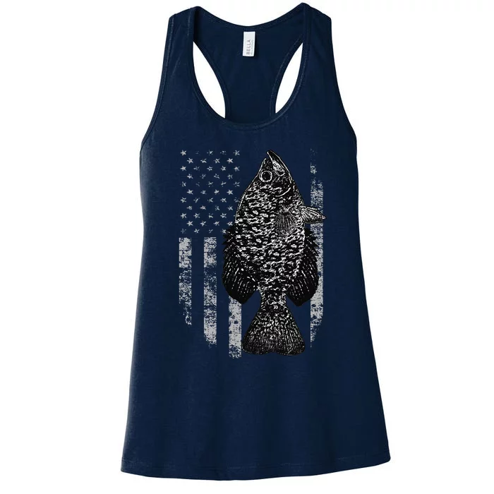 Crappie Flag Crappie Fishing Flag Women's Racerback Tank