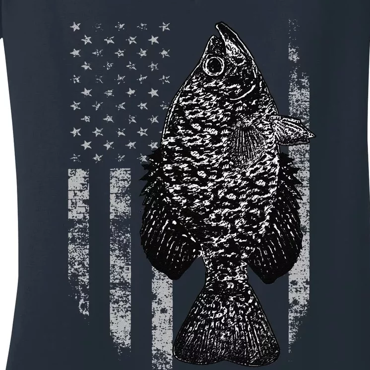 Crappie Flag Crappie Fishing Flag Women's V-Neck T-Shirt