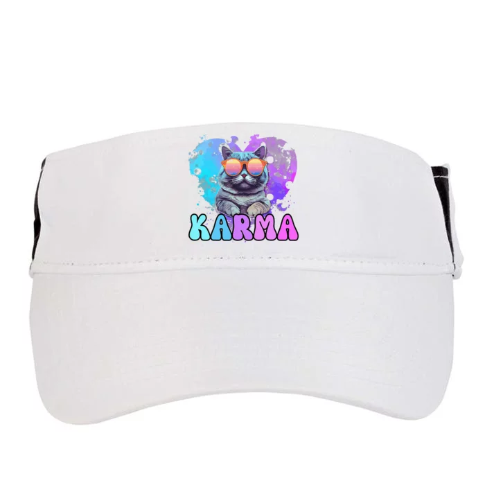 Cute Funny Cat Lover Heart Shape Karma Adult Drive Performance Visor