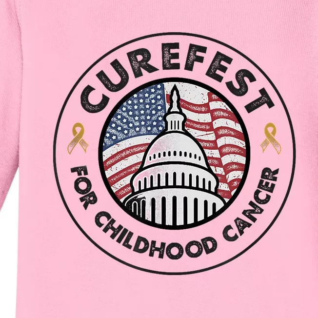 Curefest For Childhood Cancer 2024 Design 1 For Light Fabric Baby Long Sleeve Bodysuit