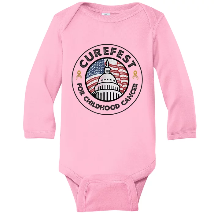 Curefest For Childhood Cancer 2024 Design 1 For Light Fabric Baby Long Sleeve Bodysuit