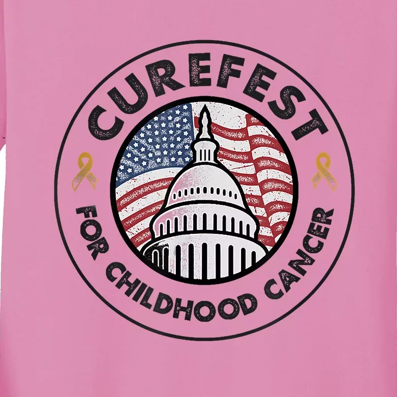 Curefest For Childhood Cancer 2024 Design 1 For Light Fabric Kids Long Sleeve Shirt