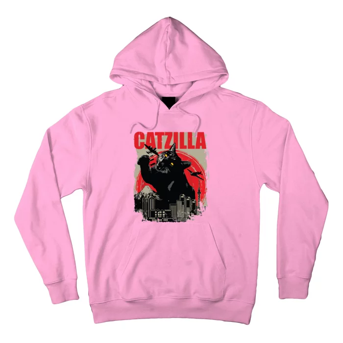 Catzilla Funny Cat Lover Kitten Kitty Short Sleeve Small Hoodie