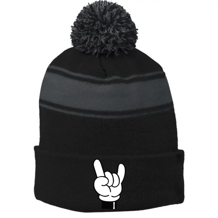 Cool Fingers Stripe Pom Pom Beanie