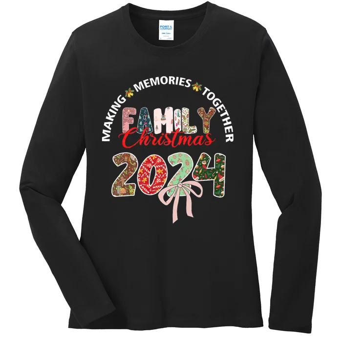 Cute Family Christmas 2024 Matching Xmas Making Memories Ladies Long Sleeve Shirt