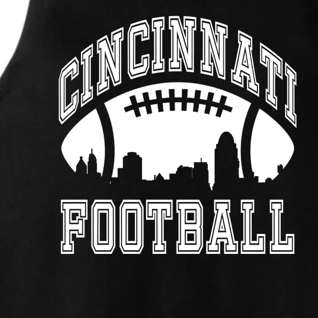 Cincinnati Football City Skyline Ladies Tri-Blend Wicking Tank