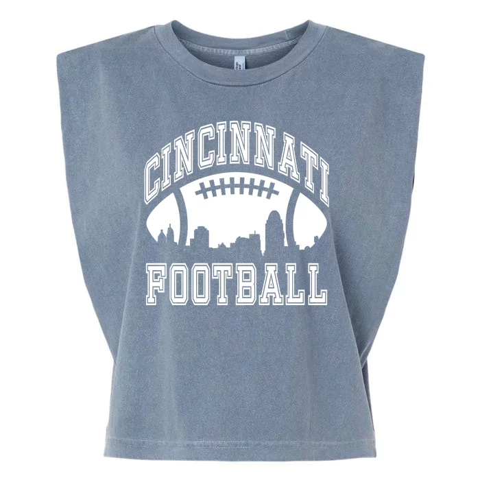 Cincinnati Football City Skyline Garment-Dyed Women's Muscle Tee