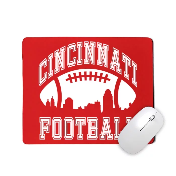 Cincinnati Football City Skyline Mousepad