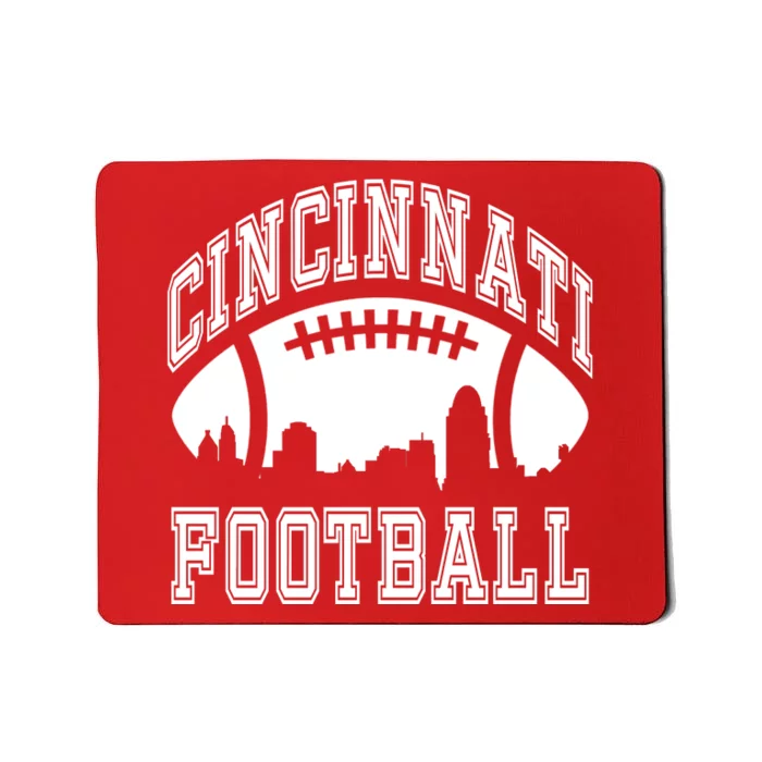 Cincinnati Football City Skyline Mousepad